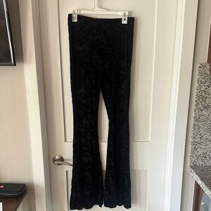 Dolls Kill (brand: Widow) Sheer Black Velvet Flare Pants